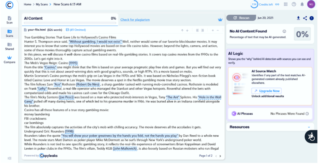 Hollywood’s Casino Films